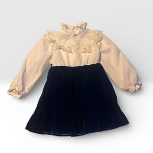 Vintage late 1960’s to early 1970 Bonnie Jean Cream Ruffled girls 6 Dress ILGWU